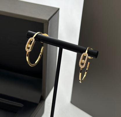 [LOXURA]CREOLES MOVE UNO PM DIAMOND EARRINGS