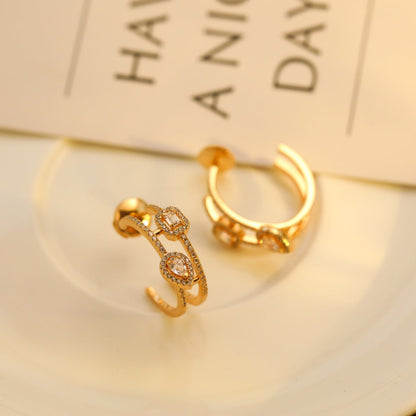 [LOXURA]CREOLES MY TWIN 2 RANGS SILVER DIAMOND EARRINGS
