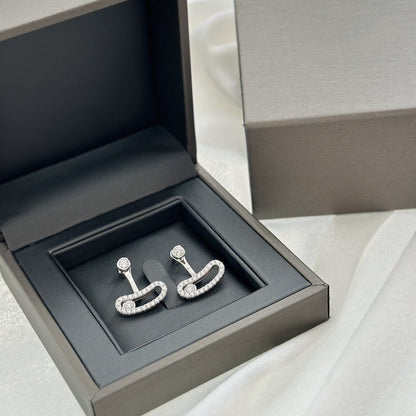 [LOXURA]MOVE UNO SILVER DIAMOND EARRINGS