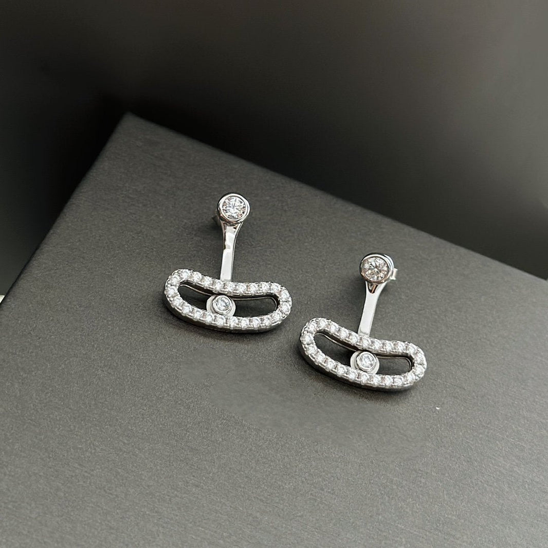 [LOXURA]MOVE UNO SILVER DIAMOND EARRINGS