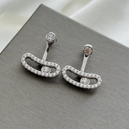 [LOXURA]MOVE UNO SILVER DIAMOND EARRINGS