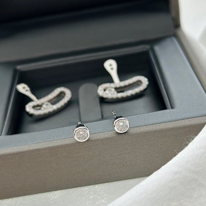 [LOXURA]MOVE UNO SILVER DIAMOND EARRINGS