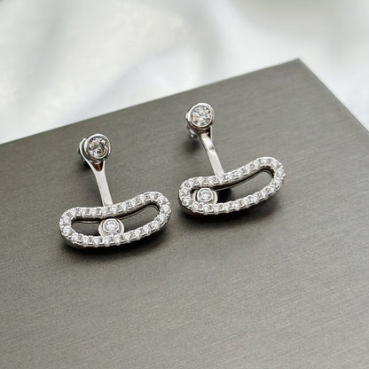[LOXURA]MOVE UNO SILVER DIAMOND EARRINGS