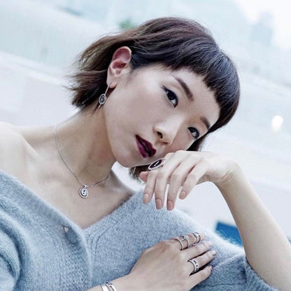 [LOXURA]LUCKY MOVE ARROW PINK GOLD DIAMOND EARRINGS