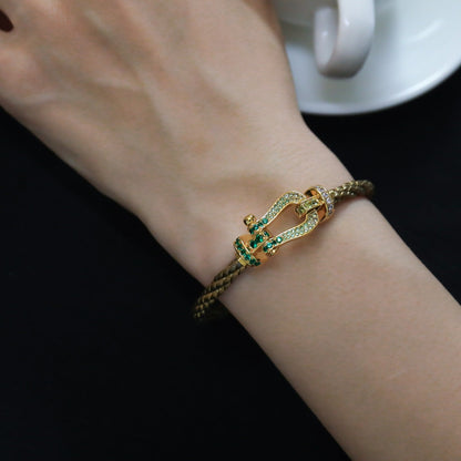 [LOXURA]FORCE 10 GOLD GREEN DIAMOND PAVED