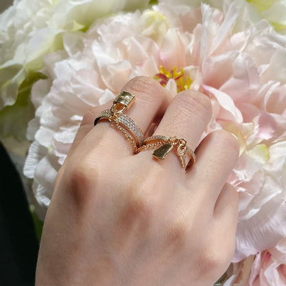[LOXURA]HM KELLY CLOCHETTE DOUBLE RING IN  WITH DIAMONDS