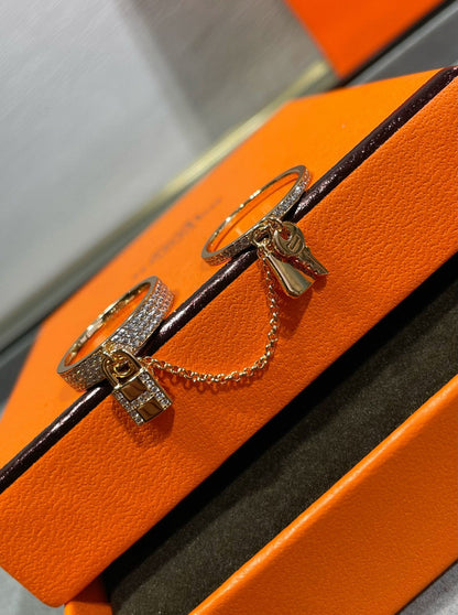 [LOXURA]HM KELLY CLOCHETTE DOUBLE RING IN  WITH DIAMONDS