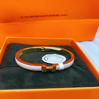 [LOXURA]CLASSIC HM CLIC  PINK 8MM ENAMEL BRACELET