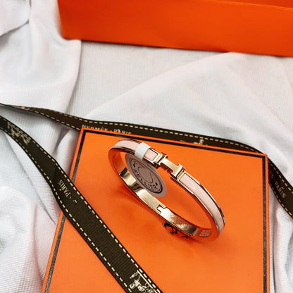 [LOXURA]CLASSIC HM CLIC  PINK 8MM ENAMEL BRACELET