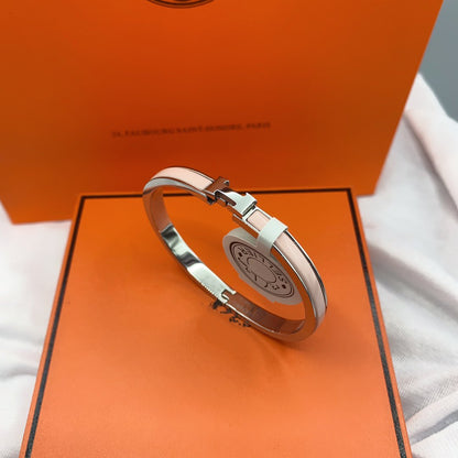 [LOXURA]CLASSIC HM CLIC  PINK 8MM ENAMEL BRACELET