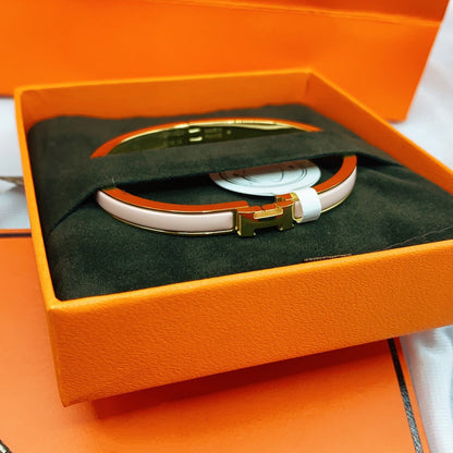 [LOXURA]CLASSIC HM CLIC  PINK 8MM ENAMEL BRACELET