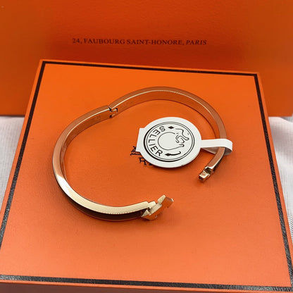 [LOXURA]CLASSIC HM CLIC BLACK 8MM ENAMEL BRACELET