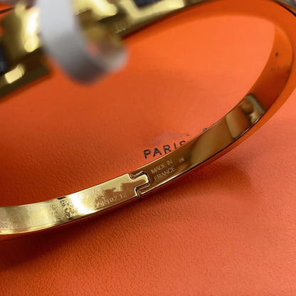 [LOXURA]CLASSIC HM CLIC BLACK 8MM ENAMEL BRACELET