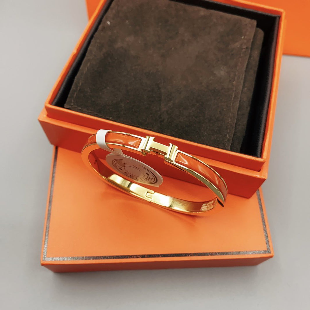 [LOXURA]CLASSIC HM CLIC RED 8MM ENAMEL BRACELET