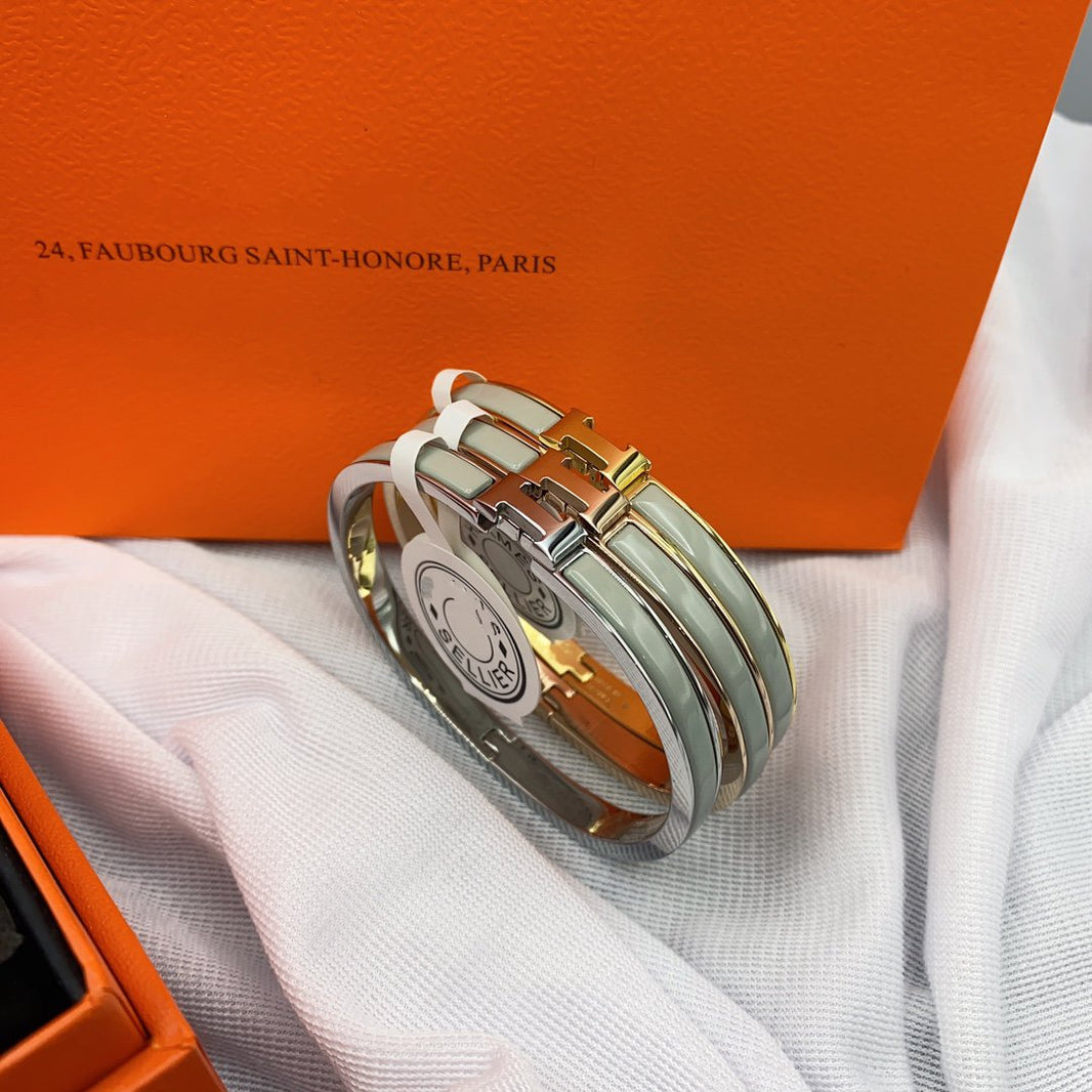 [LOXURA]CLASSIC HM CLIC GREEN 8MM ENAMEL BRACELET