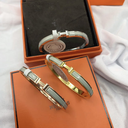 [LOXURA]CLASSIC HM CLIC GREEN 8MM ENAMEL BRACELET