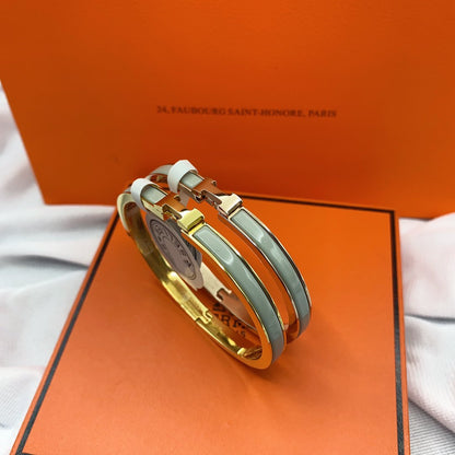 [LOXURA]CLASSIC HM CLIC GREEN 8MM ENAMEL BRACELET