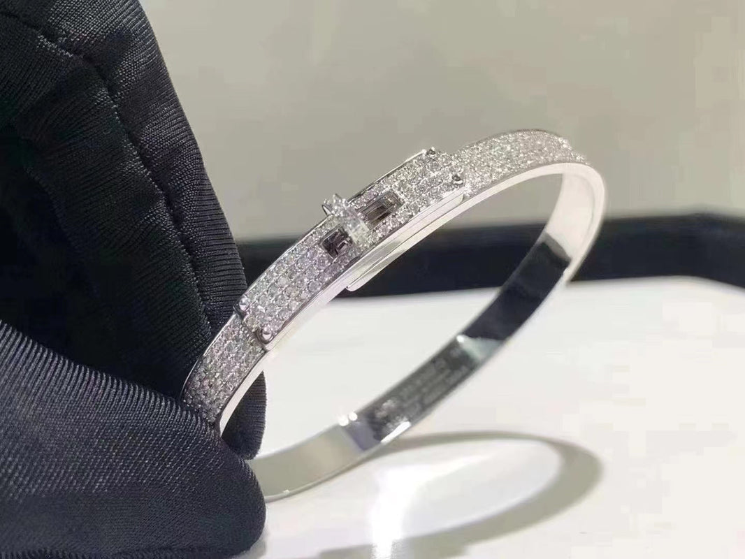 [LOXURA]HM KELLY BRACELET IN SILVER AND FULL PAVE DIAMOND