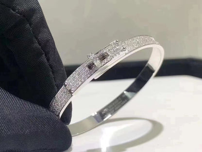 [LOXURA]HM KELLY BRACELET IN SILVER AND FULL PAVE DIAMOND