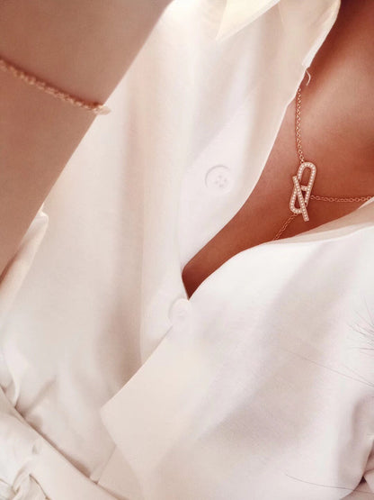 [LOXURA]HM FIRE PIG NOSE NECKLACE TRENDY STREET