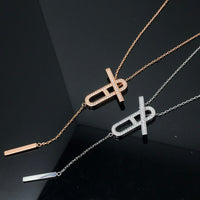 [LOXURA]HM NECKLACE PLATINUM ROSE GOLD DIAMOND