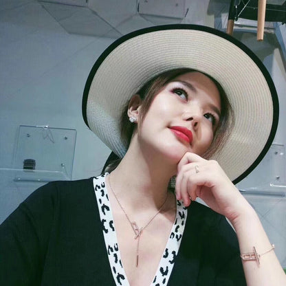 [LOXURA]HM NECKLACE PLATINUM ROSE GOLD DIAMOND