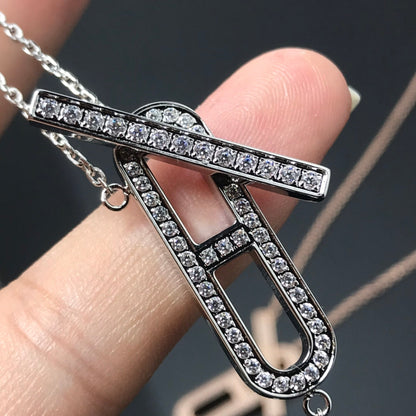 [LOXURA]HM NECKLACE PLATINUM ROSE GOLD DIAMOND