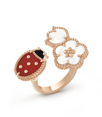 [LOXURA]LUCKY 3 MOTIF ROSE GOLD RING