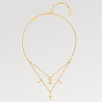 [LOXURA]FLOWERGRAM GOLD MOP DOUBLE ROW NECKLACE