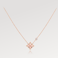 [LOXURA]STAR PINK MOP 1 DIAMOND PINK GOLD NECKLACE