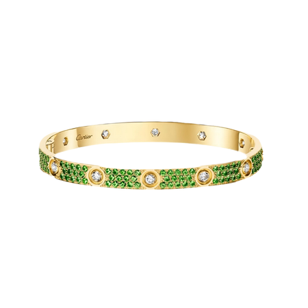 [LOXURA]2026 PAVE GEMSTONE LOVE BRACELET 6.1MM 10 DIAMONDS