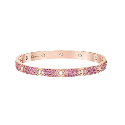 [LOXURA]2026 PAVE GEMSTONE LOVE BRACELET 6.1MM 10 DIAMONDS