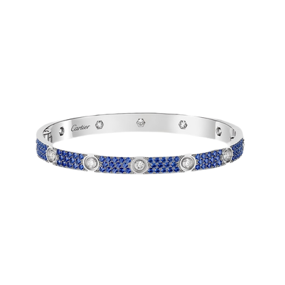 [LOXURA]2026 PAVE GEMSTONE LOVE BRACELET 6.1MM 10 DIAMONDS