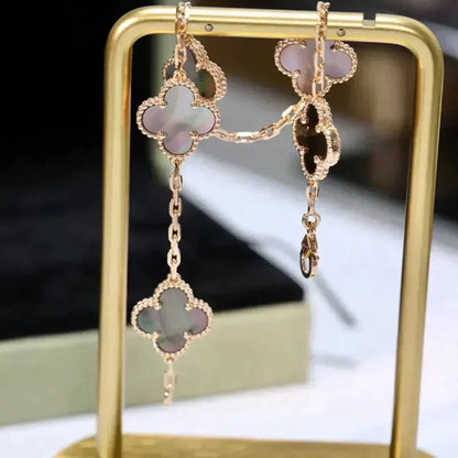 [LOXURA] CLOVER 5 MOTIF GRAY MOP BRACELET COLLECTION