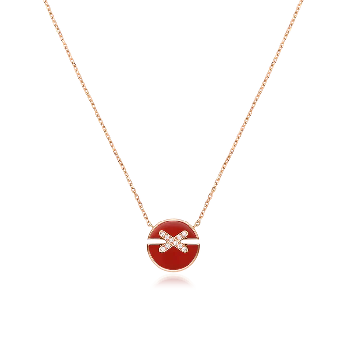[LOXURA]JEUX DE ROSE GOLD DIAMOND NECKLACE