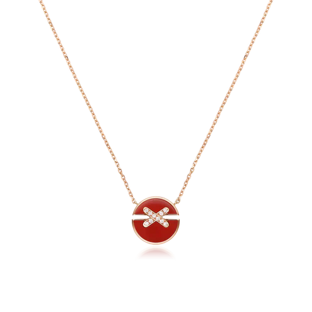 [LOXURA]JEUX DE ROSE GOLD DIAMOND NECKLACE