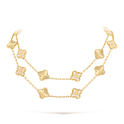 [LOXURA]CLOVER 20 MOTIFS LASER DIAMOND NECKLACE