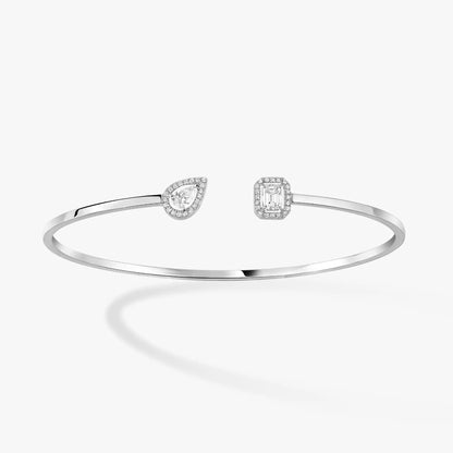 [LOXURA]JONC FLEX MY TWIN TOI & MOI SILVER DIAMOND BRACELET