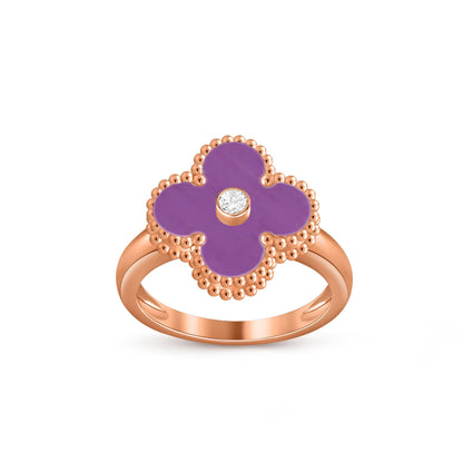 [LOXURA]CLOVER DIAMOND RING ROSE GOLD COLLECTION