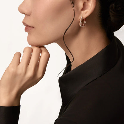 [LOXURA]CLASH FULL DIAMOND MEDIUM EARRINGS