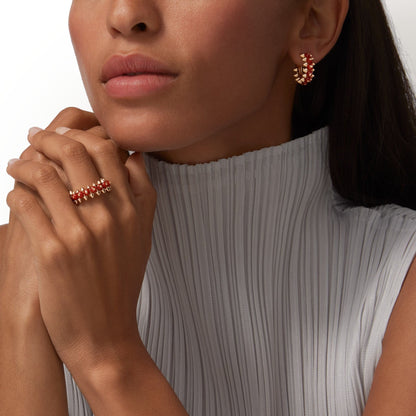 [LOXURA]CLASH 7.9MM AGATE CHALCEDONY EARRINGS
