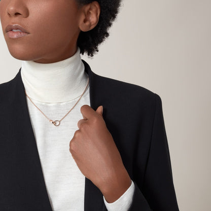 [LOXURA]LOVE DOUBLE RING NECKLACE
