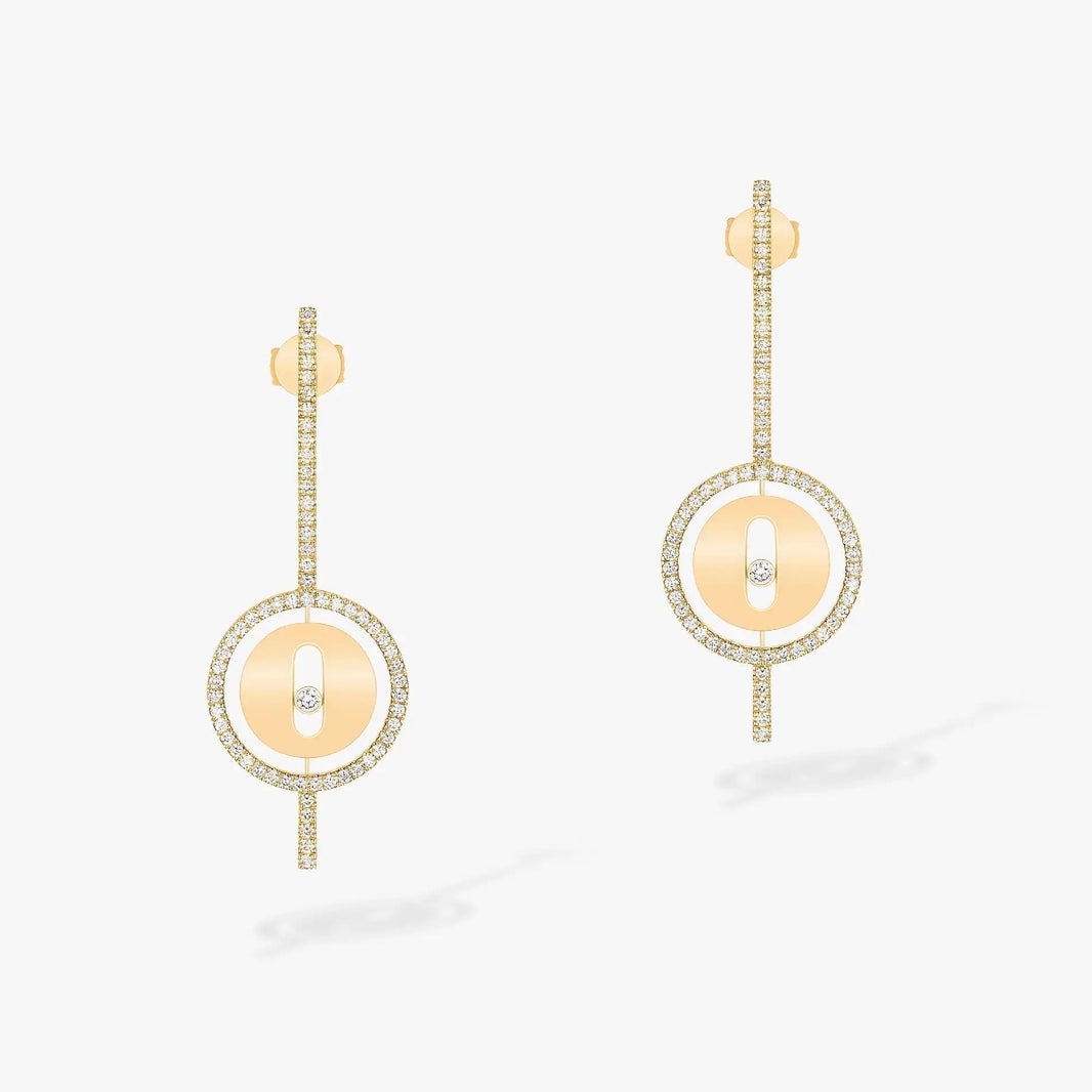[LOXURA]LUCKY MOVE ARROW PINK GOLD DIAMOND EARRINGS