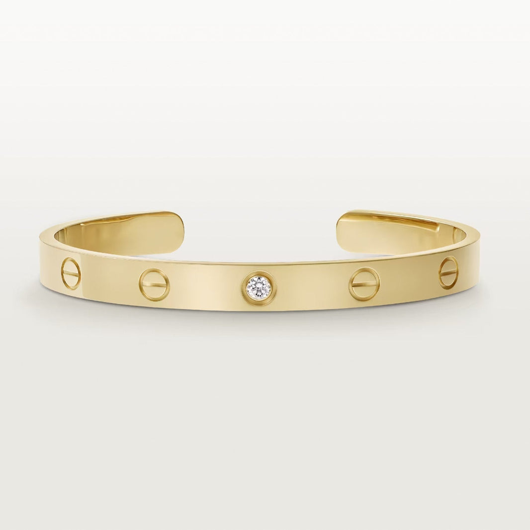 [LOXURA]LOVE BRACELET 6.1MM 1 DIAMOND OPEN CUFF