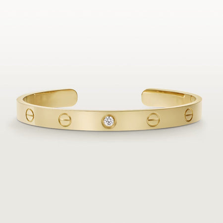 [LOXURA]LOVE BRACELET 6.1MM 1 DIAMOND OPEN CUFF