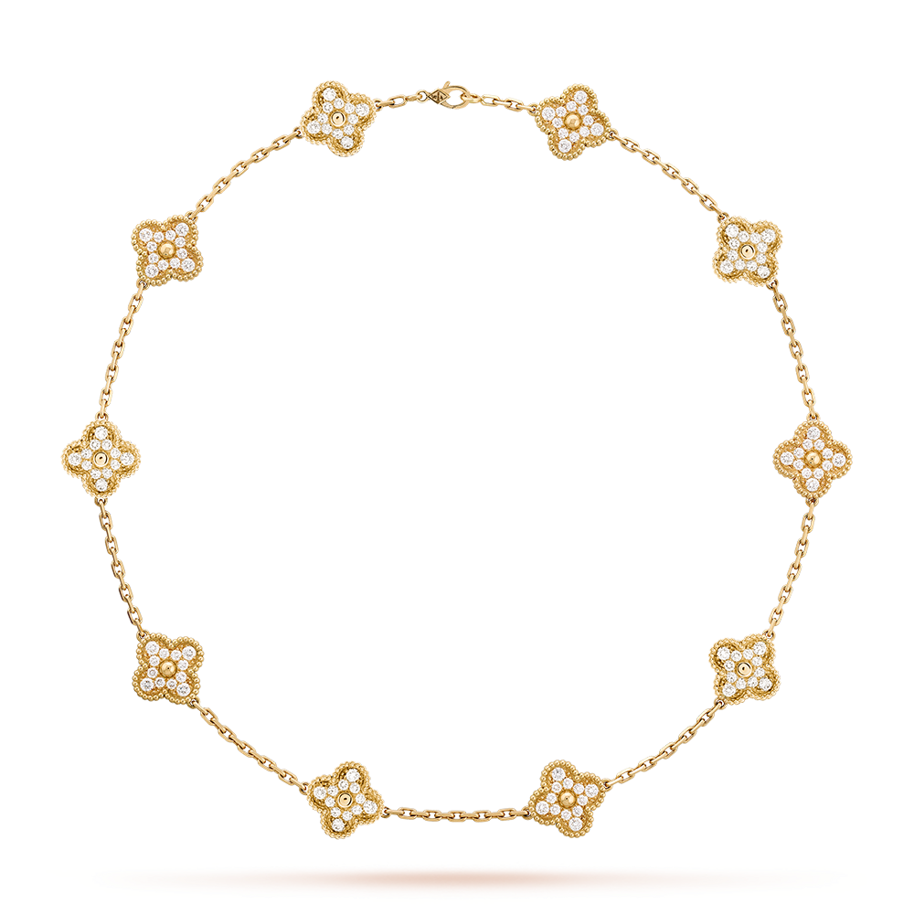 [LOXURA]CLOVER 10 MOTIFS DIAMOND NECKLACE