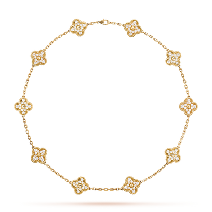 [LOXURA]CLOVER 10 MOTIFS DIAMOND NECKLACE
