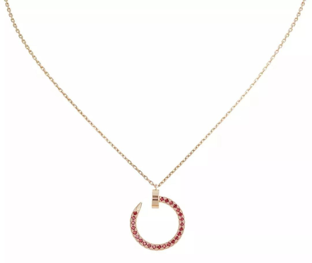 [LOXURA]JUSTE NECKLACE GOLD RED DIAMONDS