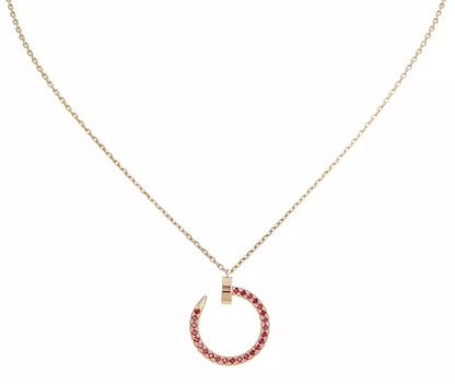 [LOXURA]JUSTE NECKLACE GOLD RED DIAMONDS