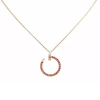[LOXURA]JUSTE NECKLACE RED FULL DIAMONDS